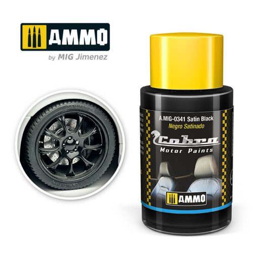 AMMO COBRA MOTOR Satin Black Acrylic Paint 30 ml (A.MIG-0341)