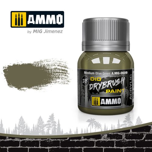 AMMO DRYBRUSH Medium Olive Green 40 ml (A.MIG-0609)