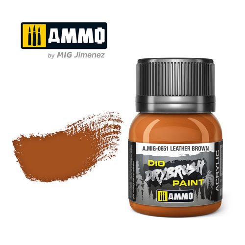 AMMO DRYBRUSH Leather Brown 40 ml (A.MIG-0651)