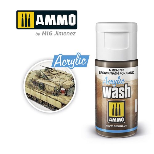 AMMO ACRYLIC WASH Brown Wash for Sand 15 ml (A.MIG-0707)