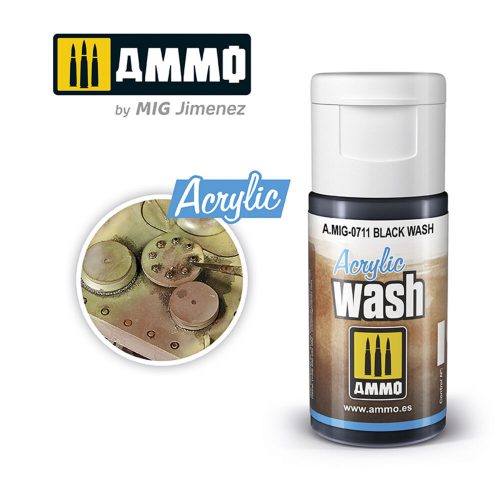 AMMO ACRYLIC WASH Black Wash 15 ml (A.MIG-0711)