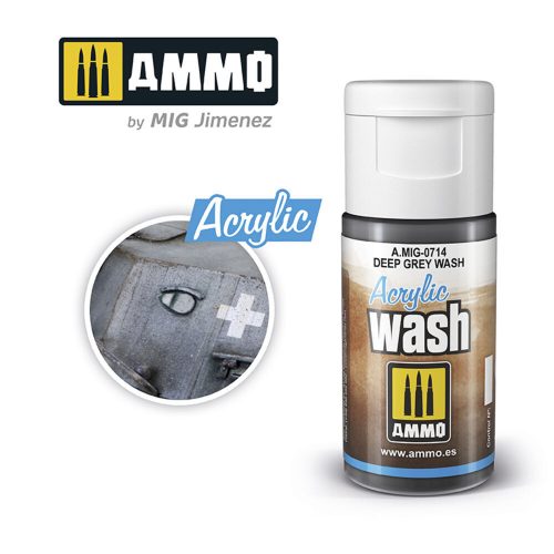 AMMO ACRYLIC WASH Deep Grey Wash 15 ml (A.MIG-0714)