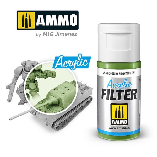 AMMO ACRYLIC FILTER Bright Green 15 ml (A.MIG-0810)