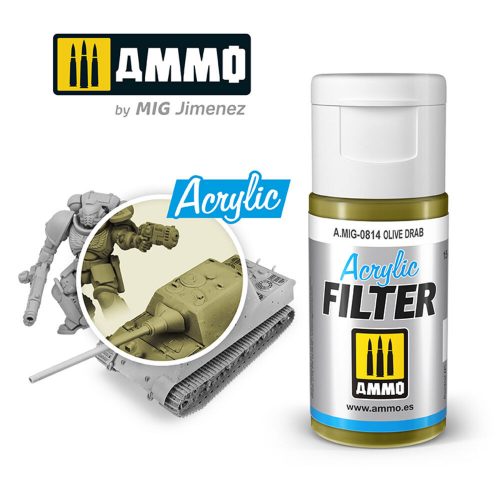 AMMO ACRYLIC FILTER Olive Drab 15 ml (A.MIG-0814)