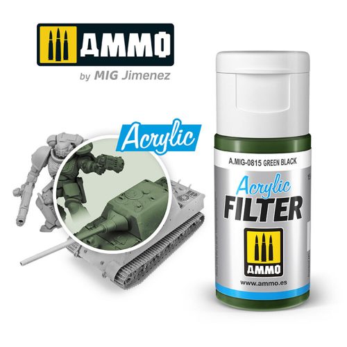 AMMO ACRYLIC FILTER Green Black 15 ml (A.MIG-0815)