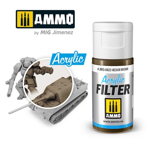 AMMO ACRYLIC FILTER Medium Brown 15 ml (A.MIG-0823)