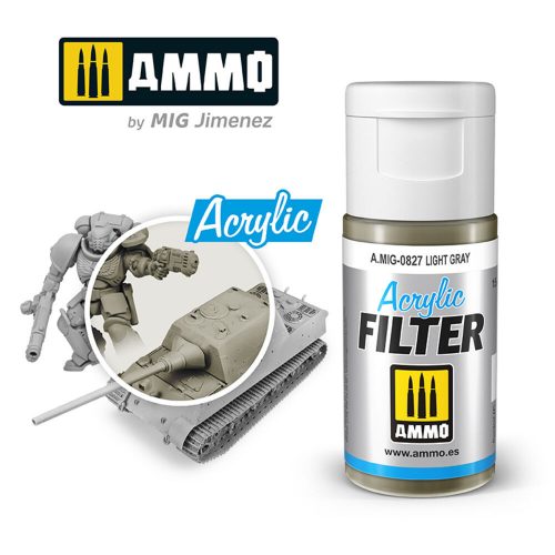 AMMO ACRYLIC FILTER Light Gray 15 ml (A.MIG-0827)