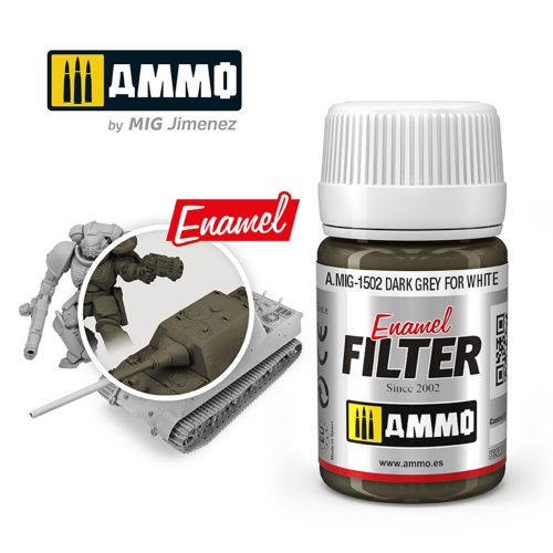 AMMO ENAMEL FILTER Dark Grey for White 35 ml (A.MIG-1502)