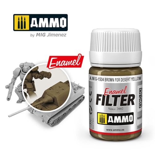 AMMO ENAMEL FILTER Brown for Desert Yellow 35 ml (A.MIG-1504)