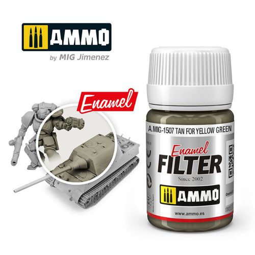 AMMO ENAMEL FILTER Tan for Yellow Green 35 ml (A.MIG-1507)