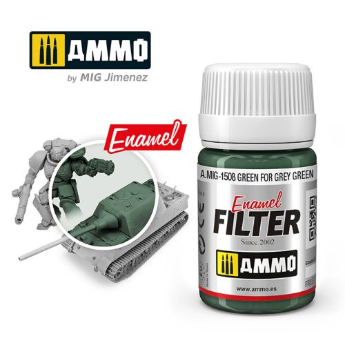 AMMO ENAMEL FILTER Green for Grey Green 35 ml (A.MIG-1508)