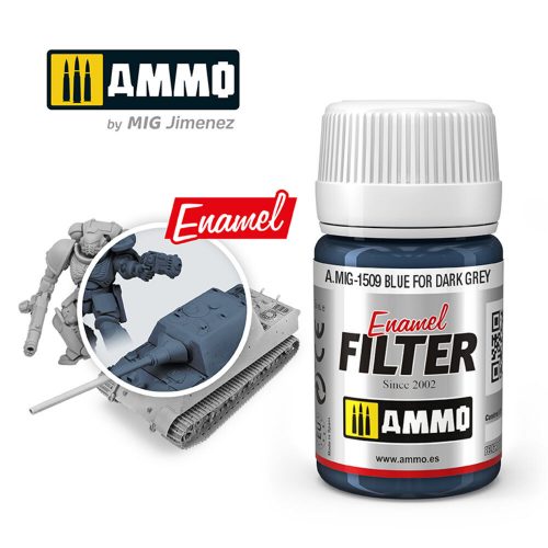 AMMO ENAMEL FILTER Blue for Dark Grey 35 ml (A.MIG-1509)