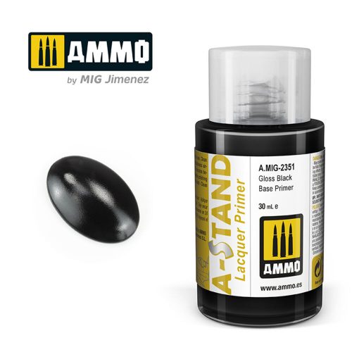 AMMO A-STAND Gloss Black Base Primer Paint 30 ml (A.MIG-2351)