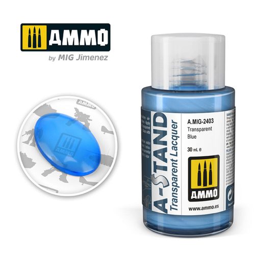 AMMO A-STAND Transparent Blue Paint 30 ml (A.MIG-2403)