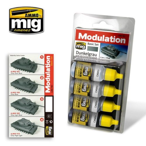 AMMO Dunkelgrau Modulation Set 4 x 17 ml (A.MIG-7001)