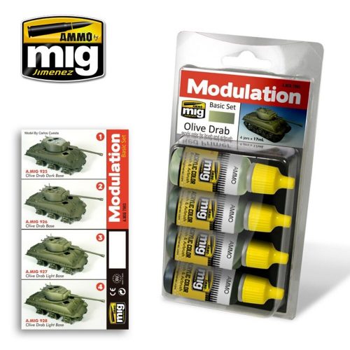 AMMO Olive Drab Modulation Set 4 x 17 ml (A.MIG-7003)