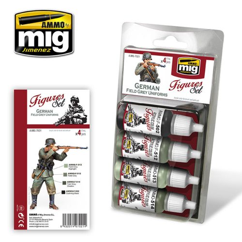 AMMO German Field Grey Uniforms Figures Set 4 x 17 ml (A.MIG-7021)