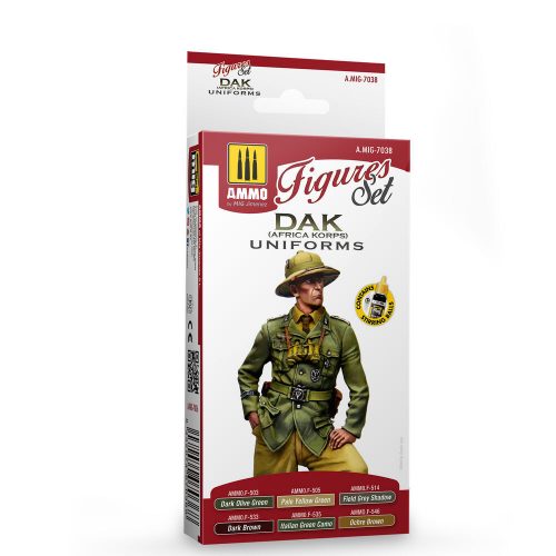 AMMO DAK Uniforms 4 x 17 ml (Africa Korps) Figures Set 4 x 17 ml (A.MIG-7038)