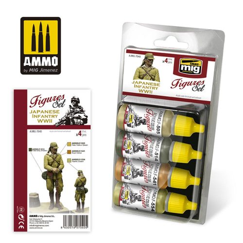 AMMO Japanese Infantry WWII Figures Set 4 x 17 ml (A.MIG-7040)