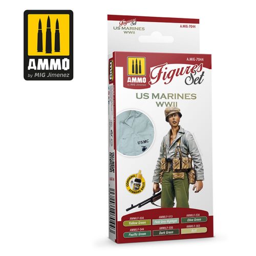 AMMO US Marines WWII Figures Set 4 x 17 ml (A.MIG-7044)