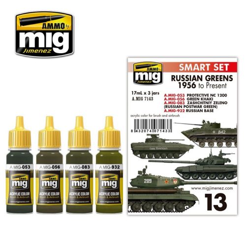 AMMO Russian Greens 1956 to Present 6 x 17 ml (A.MIG-7143)