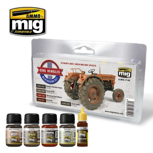 AMMO Civil Vehicles Weathering Set 6 x 17 ml (A.MIG-7145)