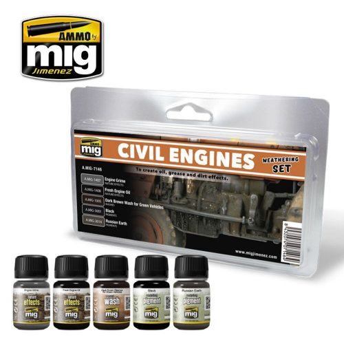 AMMO Civil Engines Weathering Set 6 x 17 ml (A.MIG-7146)