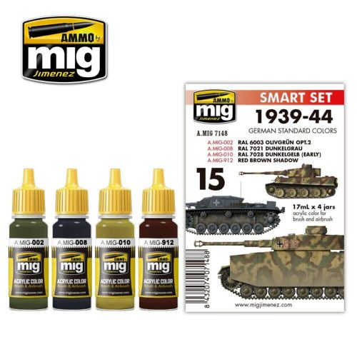 AMMO 1939-44 German Standard Colors 6 x 17 ml (A.MIG-7148)