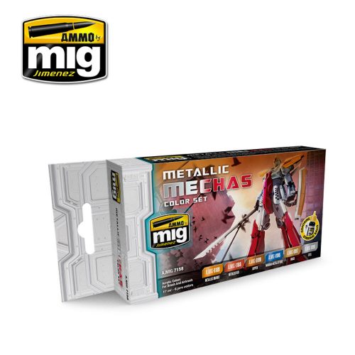 AMMO Metallic Mechas Color Set 6 x 17 ml (A.MIG-7158)