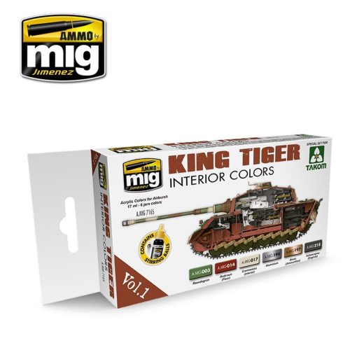 AMMO King Tiger Interior Colors 6 x 17 ml (Special TAKOM Edition) Vol. 1 6 x 17 ml (A.MIG-7165)