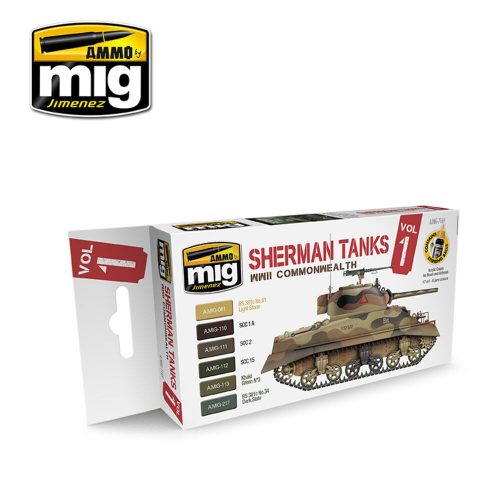 AMMO Sherman Tanks Vol. 1 6 x 17 ml (WWII Commonwealth) 6 x 17 ml (A.MIG-7169)