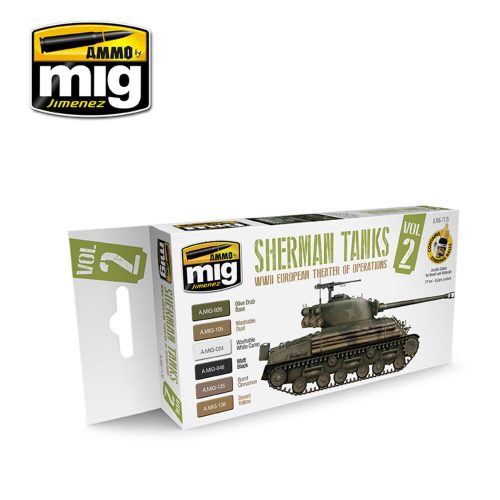 AMMO Sherman Tanks Vol. 2 6 x 17 ml (WWII European Theater of Operations) 6 x 17 ml (A.MIG-7170)