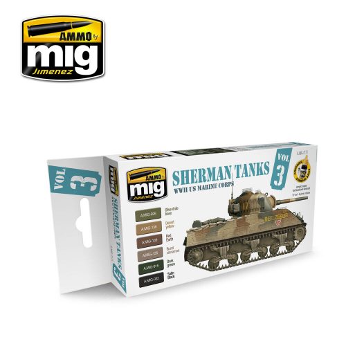 AMMO Sherman Tanks Vol. 3 6 x 17 ml (WWII US Marine Corps) 6 x 17 ml (A.MIG-7171)