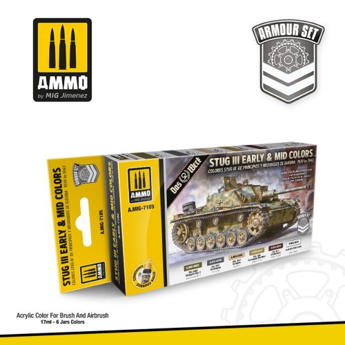 AMMO StuG III Early & Mid Colors 1939 to 1943 6 x 17 ml (A.MIG-7185)