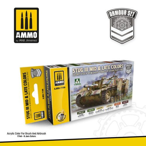 AMMO StuG III Mid & Late Colors 1944 to 1945 6 x 17 ml (A.MIG-7186)