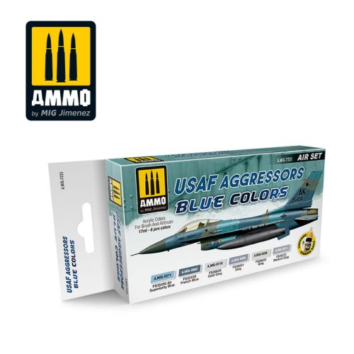 AMMO USAF Aggressors Blue Colors 4 x 17 ml (A.MIG-7235)