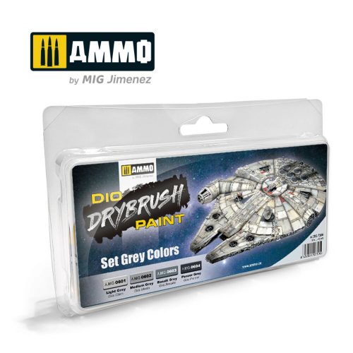 AMMO DRYBRUSH Set Grey Colors 4 x 17 ml (A.MIG-7300)