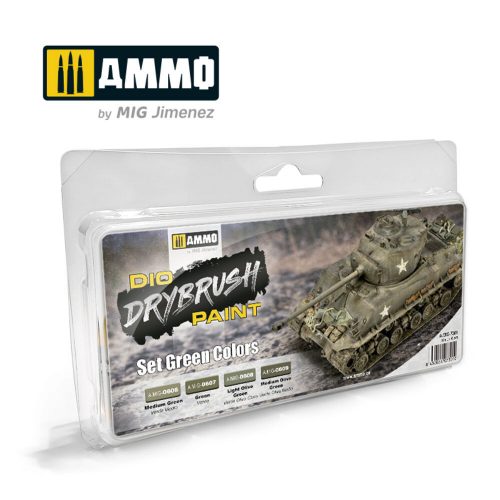 AMMO DRYBRUSH Set Green Colors 4 x 17 ml (A.MIG-7301)