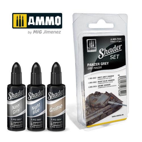 AMMO SHADER Set Panzer Grey 4 x 17 ml (A.MIG-7320)