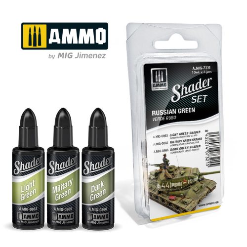 AMMO SHADER Set Russian Green 4 x 17 ml (A.MIG-7321)