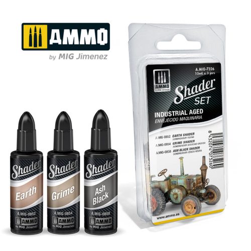 AMMO SHADER Set Industrial Aged 4 x 17 ml (A.MIG-7326)