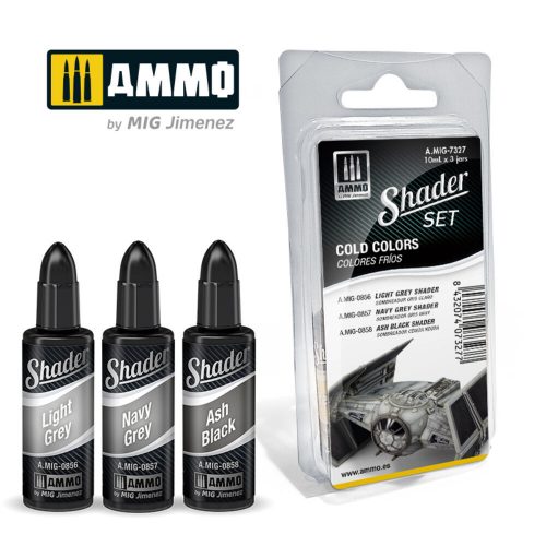 AMMO SHADER Set Cold Colors 4 x 17 ml (A.MIG-7327)