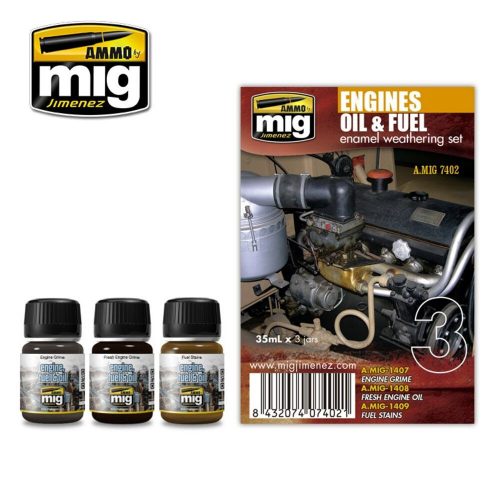 AMMO Engines Oil & Fuel 4 x 17 ml (A.MIG-7402)