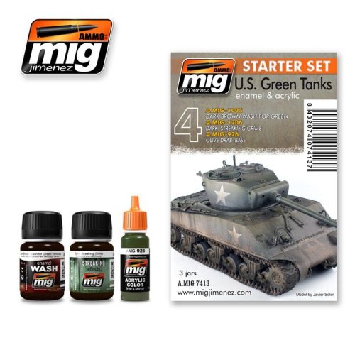 AMMO US Green Tanks Starter Set 4 x 17 ml (A.MIG-7413)