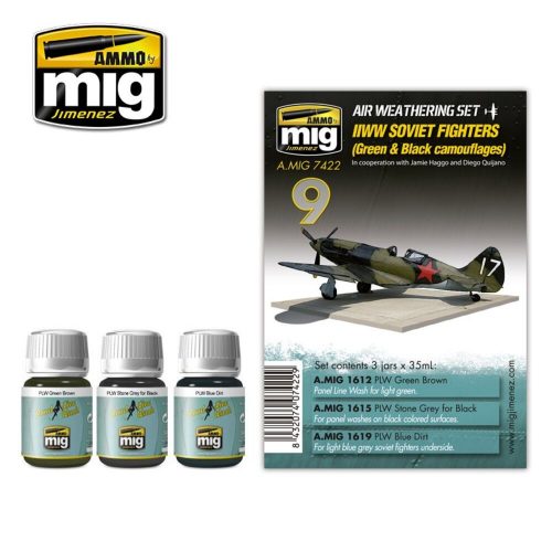 AMMO WWII Soviet Fighters 4 x 17 ml (Green & Black Camouflages) 4 x 17 ml (A.MIG-7422)