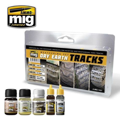 AMMO Dry Earth Tracks Weathering Set 4 x 17 ml (A.MIG-7437)