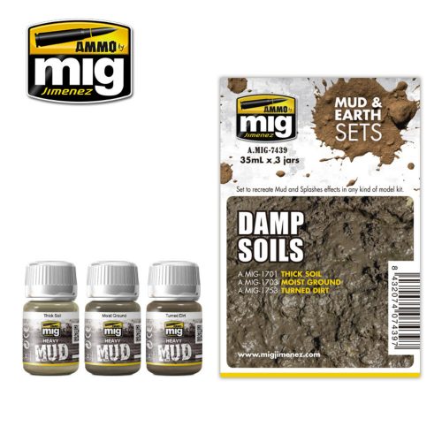 AMMO Damp Soils 4 x 17 ml (A.MIG-7439)