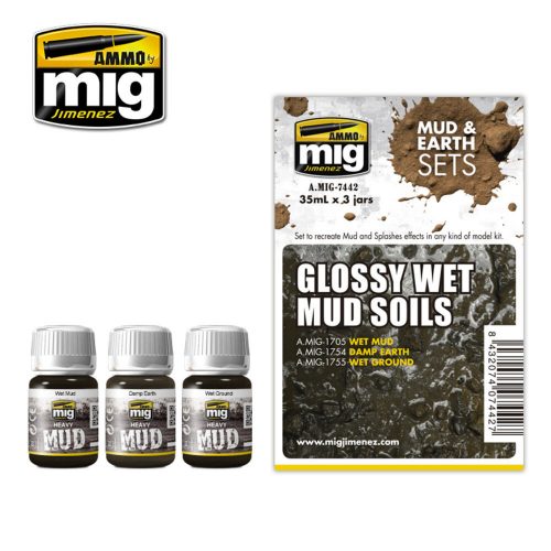 AMMO Glossy Wet Mud Soils 4 x 17 ml (A.MIG-7442)