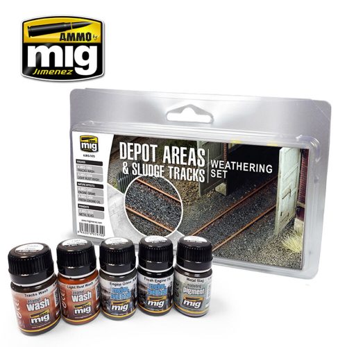 AMMO Depot Areas & Sludge Tracks Weathering Set 4 x 17 ml (A.MIG-7470)