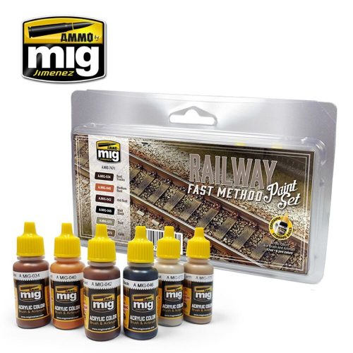 AMMO Railway Fast Method Paint Set 4 x 17 ml (A.MIG-7471)